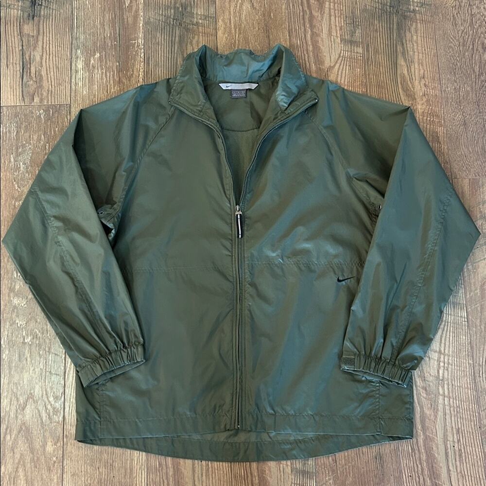 Vintage Nike Lightweight Windbreaker Jacket Olive Green Large